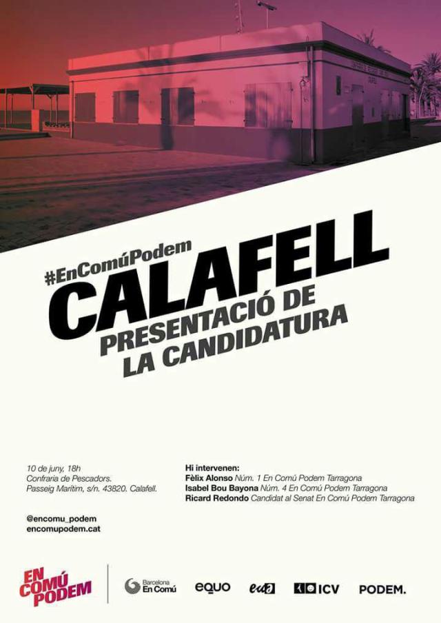 Cartel presentació candidatura Calafell (26J)